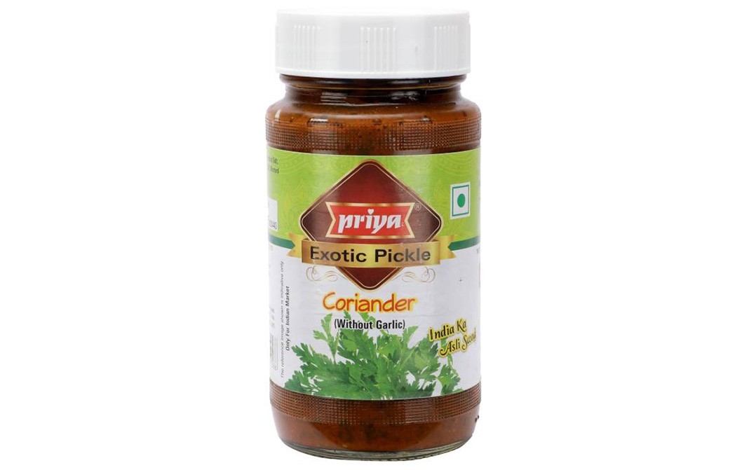 Priya Exotic Pickle Coriander (Without Garlic)   Glass Bottle  300 grams